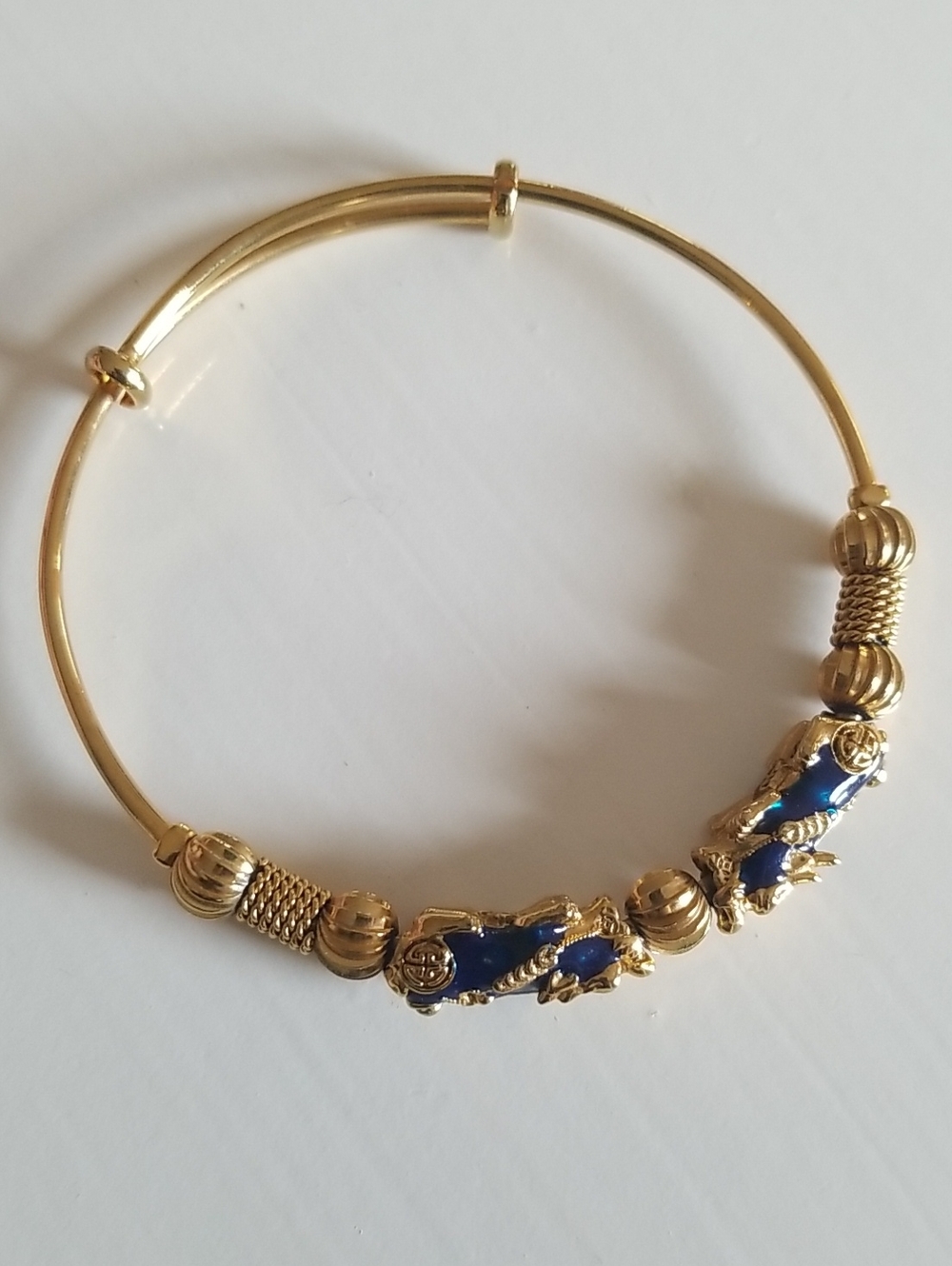 Pixiu Wealth Bracelet Fengshui Asian Bangle Gold Plated